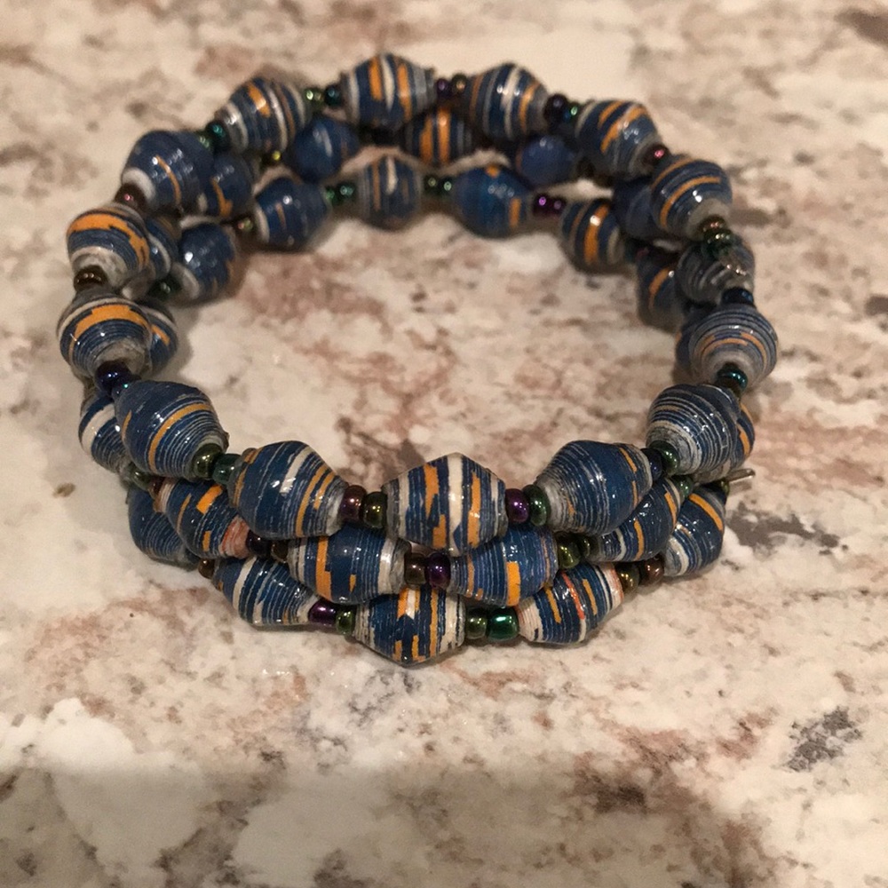 Recycled paper wrap bracelet